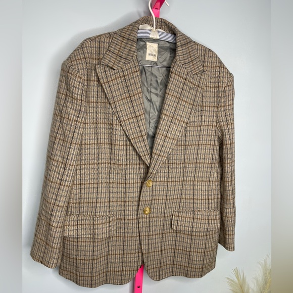 Oshima Rei Vintage Japanese Brown Houndstooth Cupra Lining Blazer - Picture 2 of 7